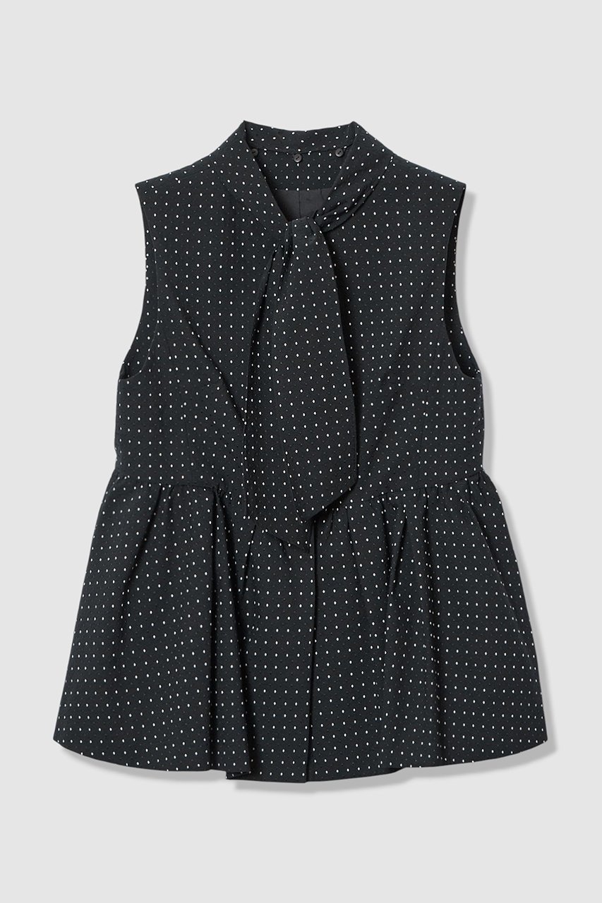 【アナイ/ANAYI】の【Eternal Line 2026】ドットジャガードペプラムジレ ブラウス インテリア・キッズ・メンズ・レディースファッション・服の通販 founy(ファニー) ファッション Fashion レディースファッション Fashion for Women アウター Coat / Outerwear Collection トップス・カットソー Cut & Sew Tops キャミソール&ノースリーブ Camisoles & Sleeveless Tops シャツ・ブラウス・オフィスカジュアル Elegant Blouses & Button-Ups ベスト&ジレ / 重ね着スタイル Vests & Gilets おすすめ Recommended / Our Picks シンプル Simple, Minimal ジャカード/ジャガード Jacquard, Woven Pattern ストレッチ Stretch, Stretchy Fabric セットアップ Set-Up, Coordinated Outfit ドット Polka Dot, Dot Pattern ノースリーブ Sleeveless, No-Sleeve リボン Ribbon, Bow エレガント 上品 Elegant 春 Spring ブラック|ID: prp329100004874377 ipo3291000000036357305