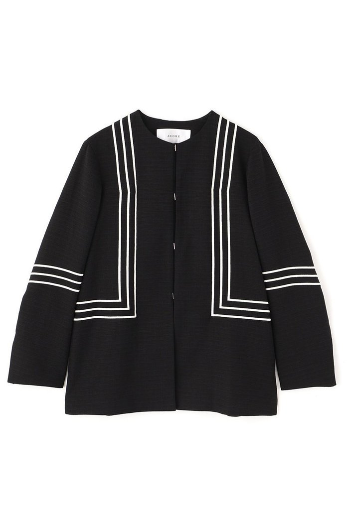 【アドーア/ADORE】のボールドラインエンブロイダリージャケット インテリア・キッズ・メンズ・レディースファッション・服の通販 founy(ファニー) https://founy.com/ ファッション Fashion レディースファッション Fashion for Women アウター Coat / Outerwear Collection レディースジャケット・軽アウター Jackets ジャケット Jacket, Outerwear フロント Front, Front Design ランダム Random, Irregular |ID: prp329100004874399 ipo3291000000036357470
