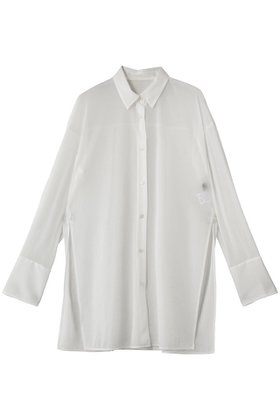 【アンクレイヴ/uncrave】 トリコットシフォン ロングシャツ人気、トレンドファッション・服の通販 founy(ファニー) ファッション Fashion レディースファッション Fashion for Women トップス・カットソー Cut & Sew Tops シャツ・ブラウス・オフィスカジュアル Elegant Blouses & Button-Ups ギャザー Gathered, Ruffled シアー Sheer, See-Through シフォン Chiffon, Lightweight Fabric ストレッチ Stretch, Stretchy Fabric スリット Slit, Slit Detail スリーブ Sleeve, Long Sleeve / Short Sleeve ロング Long, Long-Length エレガント 上品 Elegant |ID:prp329100004874435