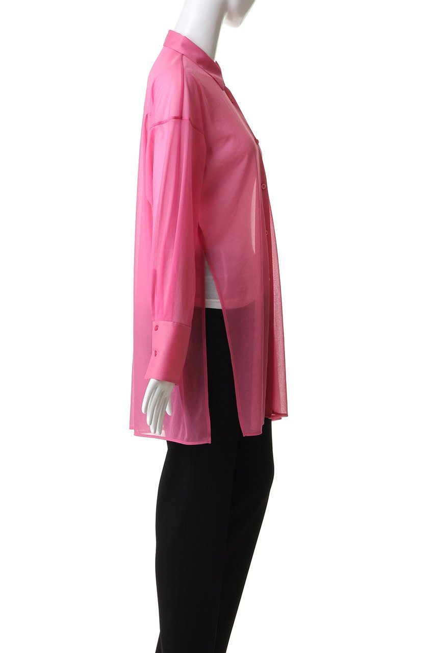 【アンクレイヴ/uncrave】のトリコットシフォン ロングシャツ 人気、トレンドファッション・服の通販 founy(ファニー) 　ファッション　Fashion　レディースファッション　Fashion for Women　トップス・カットソー　Cut & Sew Tops　シャツ・ブラウス・オフィスカジュアル　Elegant Blouses & Button-Ups　ギャザー　Gathered, Ruffled　シアー　Sheer, See-Through　シフォン　Chiffon, Lightweight Fabric　ストレッチ　Stretch, Stretchy Fabric　スリット　Slit, Slit Detail　スリーブ　Sleeve, Long Sleeve / Short Sleeve　ロング　Long, Long-Length　エレガント 上品　Elegant　other-3|ID: prp329100004874435 ipo3291000000036357777