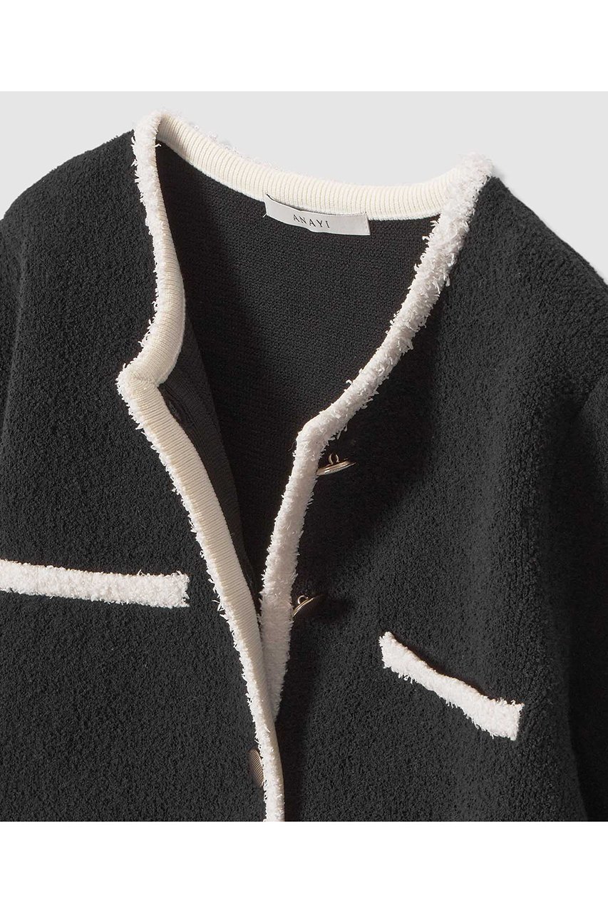 【アナイ/ANAYI】のコットンブークレ配色 カーディガン 人気、トレンドファッション・服の通販 founy(ファニー) 　ファッション　Fashion　レディースファッション　Fashion for Women　トップス・カットソー　Cut & Sew Tops　ニット　Knit Tops & Sweaters　カーディガン・羽織り　Layered Style Cardigans　おすすめ　Recommended / Our Picks　カーディガン　Cardigan, Knitwear　セットアップ　Set-Up, Coordinated Outfit　ダブル　Double, Double-Breasted　パイピング　Piping, Trim Design　ポケット　Pocket, Pocket Detail　春　Spring　other-3|ID: prp329100004874447 ipo3291000000036357881