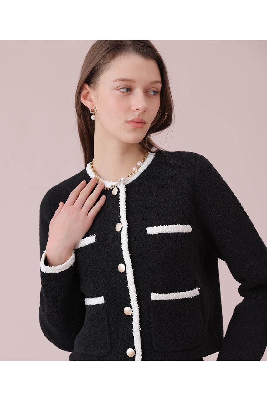 【アナイ/ANAYI】のコットンブークレ配色 カーディガン 人気、トレンドファッション・服の通販 founy(ファニー) 　ファッション　Fashion　レディースファッション　Fashion for Women　トップス・カットソー　Cut & Sew Tops　ニット　Knit Tops & Sweaters　カーディガン・羽織り　Layered Style Cardigans　おすすめ　Recommended / Our Picks　カーディガン　Cardigan, Knitwear　セットアップ　Set-Up, Coordinated Outfit　ダブル　Double, Double-Breasted　パイピング　Piping, Trim Design　ポケット　Pocket, Pocket Detail　春　Spring　other-7|ID: prp329100004874447 ipo3291000000036357885