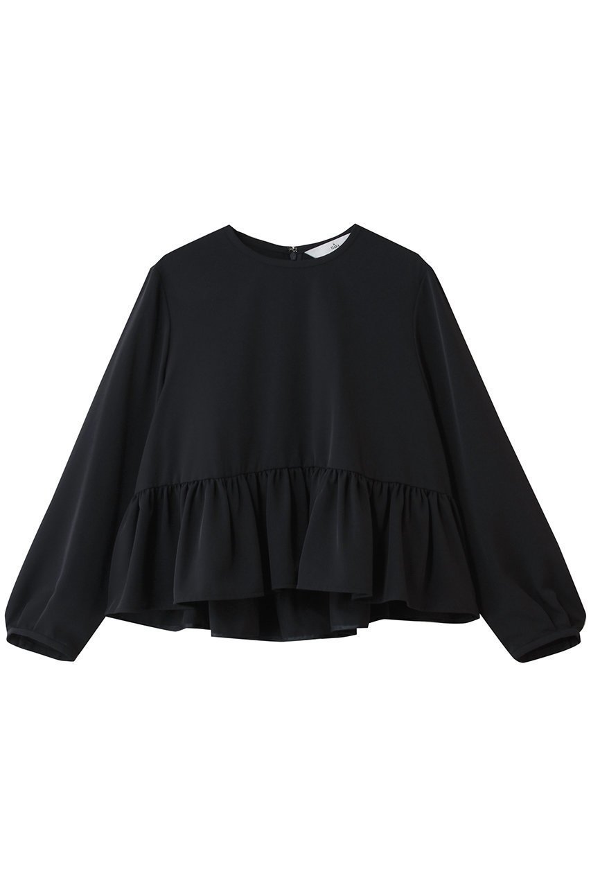 【ティアラ/Tiara】のペプラムブラウス インテリア・キッズ・メンズ・レディースファッション・服の通販 founy(ファニー) 　ファッション　Fashion　レディースファッション　Fashion for Women　トップス・カットソー　Cut & Sew Tops　シャツ・ブラウス・オフィスカジュアル　Elegant Blouses & Button-Ups　シンプル　Simple, Minimal　ストレッチ　Stretch, Stretchy Fabric　スリーブ　Sleeve, Long Sleeve / Short Sleeve　ドレープ　Drape, Draping Fabric　パーティ　Party, Party Style　フレア　Flare, Flared　ペプラム　Peplum, Flared Hem　ロング　Long, Long-Length　エレガント 上品　Elegant　ネイビー|ID: prp329100004874455 ipo3291000000036357945