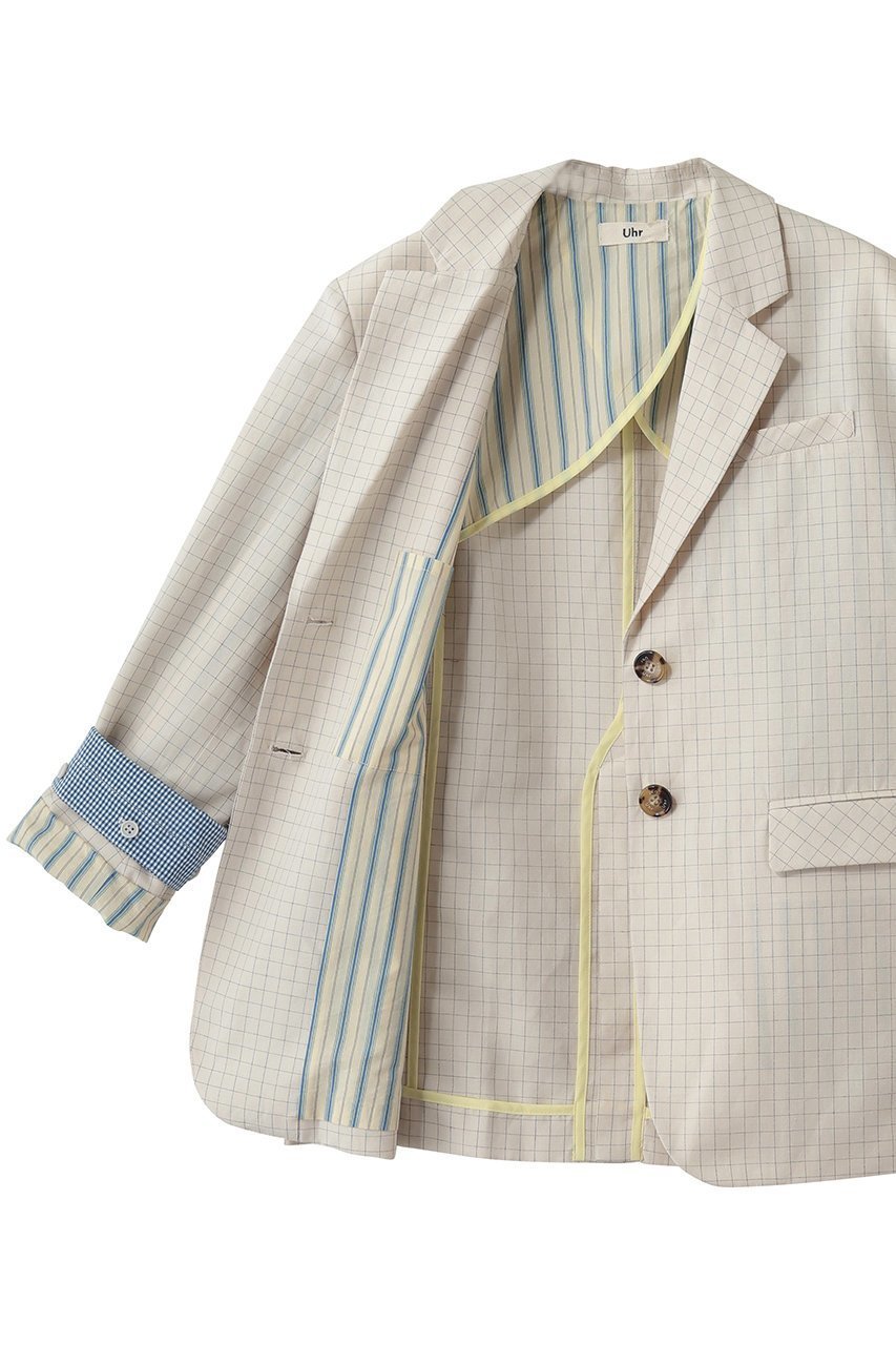 【ウーア/Uhr】のコンヴァーチブル カフ ジャケット 人気、トレンドファッション・服の通販 founy(ファニー) 　ファッション　Fashion　レディースファッション　Fashion for Women　アウター　Coat / Outerwear Collection　レディースジャケット・軽アウター　Jackets　カフス　Cuff Design　シンプル　Simple, Minimal　ジャケット　Jacket, Outerwear　スリーブ　Sleeve, Long Sleeve / Short Sleeve　チェック　Check, Plaid, Tartan　ロング　Long, Long-Length　夏　Summer　春　Spring　S/S・春夏　SS, Spring/Summer, Warm Season　other-6|ID: prp329100004874467 ipo3291000000036358041