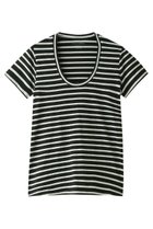 【フォーコーナーズ/+FOUR CORNERS】の半袖Tシャツ(Uネック) オフ×チャコール|ID: prp329100004874503 ipo3291000000036358292