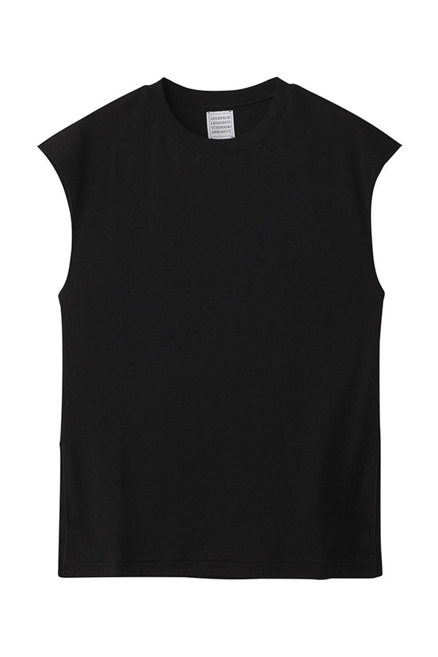 【グッド ピープル グッド ステッチング グッド プロダクト/GOOD PEOPLE GOOD STITCHING GOOD PRODUCT】のクルーネック フレンチスリーブTシャツ インテリア・キッズ・メンズ・レディースファッション・服の通販 founy(ファニー) 　ファッション　Fashion　レディースファッション　Fashion for Women　トップス・カットソー　Cut & Sew Tops　シャツ・ブラウス・オフィスカジュアル　Elegant Blouses & Button-Ups　ロングTシャツ・Tシャツ　Longline T-Shirts & Tees　カットソー・ベーシックTシャツ　Cut-and-Sewn Tops / Stretch Tees & Basics　ショート　Short, Short Length　スリット　Slit, Slit Detail　スリーブ　Sleeve, Long Sleeve / Short Sleeve　フレンチ　French, French Style　定番　Standard, Basic Item　ブラック|ID: prp329100004874518 ipo3291000000036358412