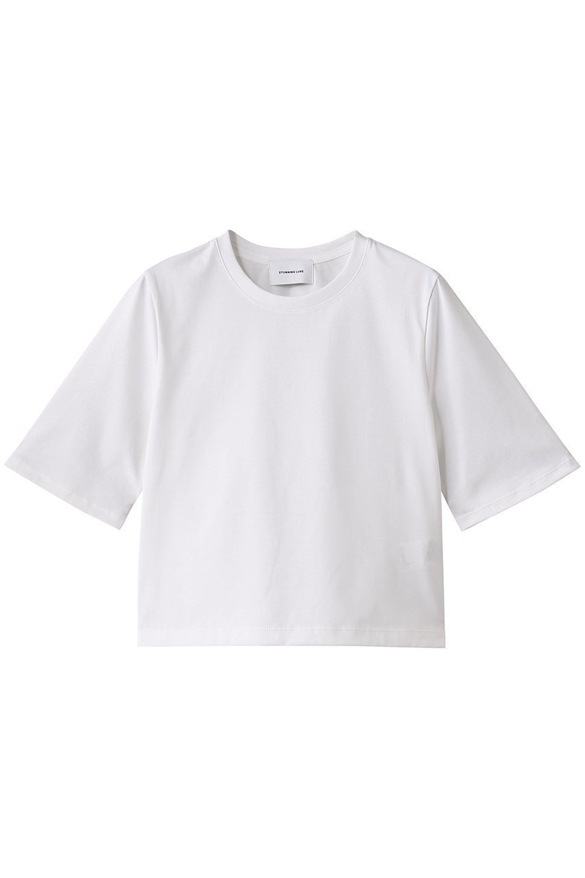 【スタニングルアー/STUNNING LURE】のウルティマコットンTシャツ インテリア・キッズ・メンズ・レディースファッション・服の通販 founy(ファニー) 　ファッション　Fashion　レディースファッション　Fashion for Women　トップス・カットソー　Cut & Sew Tops　キャミソール&ノースリーブ　Camisoles & Sleeveless Tops　シャツ・ブラウス・オフィスカジュアル　Elegant Blouses & Button-Ups　ロングTシャツ・Tシャツ　Longline T-Shirts & Tees　カットソー・ベーシックTシャツ　Cut-and-Sewn Tops / Stretch Tees & Basics　キャミソール　Camisole, Spaghetti Strap Top　シンプル　Simple, Minimal　スリーブ　Sleeve, Long Sleeve / Short Sleeve　タンク　Tank Top, Sleeveless Top　ホワイト|ID: prp329100004874521 ipo3291000000036358442