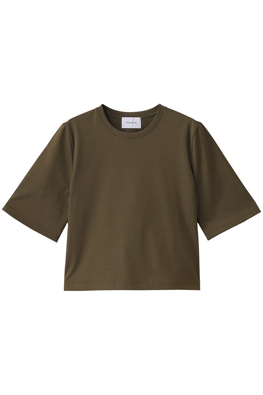 【スタニングルアー/STUNNING LURE】のウルティマコットンTシャツ インテリア・キッズ・メンズ・レディースファッション・服の通販 founy(ファニー) 　ファッション　Fashion　レディースファッション　Fashion for Women　トップス・カットソー　Cut & Sew Tops　キャミソール&ノースリーブ　Camisoles & Sleeveless Tops　シャツ・ブラウス・オフィスカジュアル　Elegant Blouses & Button-Ups　ロングTシャツ・Tシャツ　Longline T-Shirts & Tees　カットソー・ベーシックTシャツ　Cut-and-Sewn Tops / Stretch Tees & Basics　キャミソール　Camisole, Spaghetti Strap Top　シンプル　Simple, Minimal　スリーブ　Sleeve, Long Sleeve / Short Sleeve　タンク　Tank Top, Sleeveless Top　ダークブラウン|ID: prp329100004874521 ipo3291000000036358445