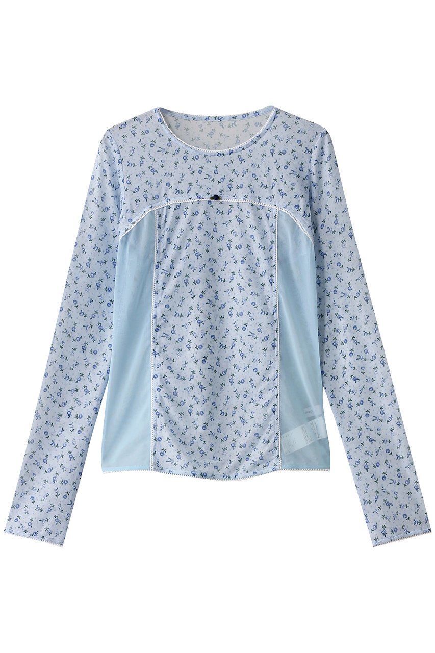 【メゾンスペシャル/MAISON SPECIAL】のSmall Floral Pattern Mesh Fabric Inner Tops/スモールフラワーメッシュインナー インテリア・キッズ・メンズ・レディースファッション・服の通販 founy(ファニー) 　ファッション　Fashion　レディースファッション　Fashion for Women　トップス・カットソー　Cut & Sew Tops　シャツ・ブラウス・オフィスカジュアル　Elegant Blouses & Button-Ups　ロングTシャツ・Tシャツ　Longline T-Shirts & Tees　カットソー・ベーシックTシャツ　Cut-and-Sewn Tops / Stretch Tees & Basics　インナー　Innerwear　シアー　Sheer, See-Through　スタイリッシュ　Stylish, Fashionable　スリーブ　Sleeve, Long Sleeve / Short Sleeve　ダメージ　Distressed, Destroyed　トレンド　Trend, Trending Now　プリント　Print, Printed Pattern　ミリタリー　Military, Army Style　メッシュ　Mesh, Net Fabric　モチーフ　Motif, Design Theme　レース　Lace, Lace Fabric　ロング　Long, Long-Length　おすすめ　Recommended / Our Picks　BLU(ブルー)|ID: prp329100004874530 ipo3291000000036358516
