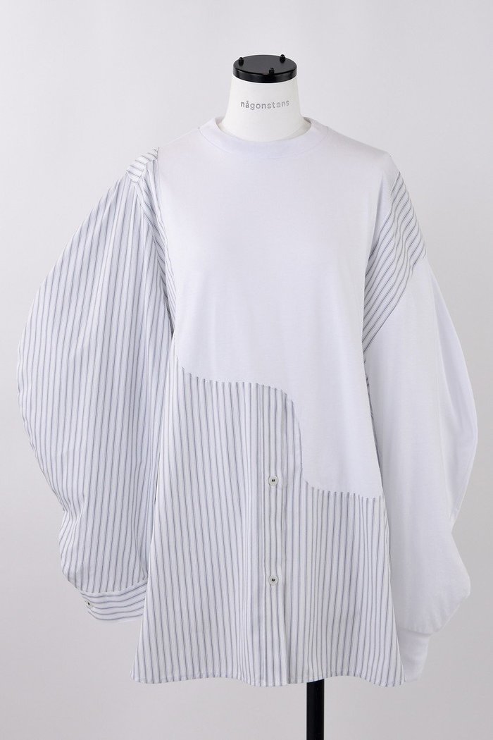 【ナゴンスタンス/nagonstans】のソフト天竺 SH ロングTシャツ インテリア・キッズ・メンズ・レディースファッション・服の通販 founy(ファニー) https://founy.com/ ファッション Fashion レディースファッション Fashion for Women トップス・カットソー Cut & Sew Tops シャツ・ブラウス・オフィスカジュアル Elegant Blouses & Button-Ups ロングTシャツ・Tシャツ Longline T-Shirts & Tees カットソー・ベーシックTシャツ Cut-and-Sewn Tops / Stretch Tees & Basics アシンメトリー Asymmetrical Style カットソー Cut and Sewn Top スリーブ Sleeve, Long Sleeve / Short Sleeve ドッキング Docking, Mixed Material ロング Long, Long-Length |ID: prp329100004874553 ipo3291000000036358690