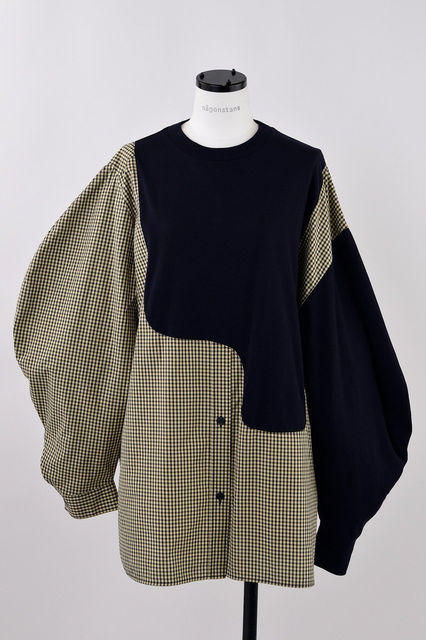 【ナゴンスタンス/nagonstans】のソフト天竺 SH ロングTシャツ インテリア・キッズ・メンズ・レディースファッション・服の通販 founy(ファニー) 　ファッション　Fashion　レディースファッション　Fashion for Women　トップス・カットソー　Cut & Sew Tops　シャツ・ブラウス・オフィスカジュアル　Elegant Blouses & Button-Ups　ロングTシャツ・Tシャツ　Longline T-Shirts & Tees　カットソー・ベーシックTシャツ　Cut-and-Sewn Tops / Stretch Tees & Basics　アシンメトリー　Asymmetrical Style　カットソー　Cut and Sewn Top　スリーブ　Sleeve, Long Sleeve / Short Sleeve　ドッキング　Docking, Mixed Material　ロング　Long, Long-Length　Space|ID: prp329100004874553 ipo3291000000036358692
