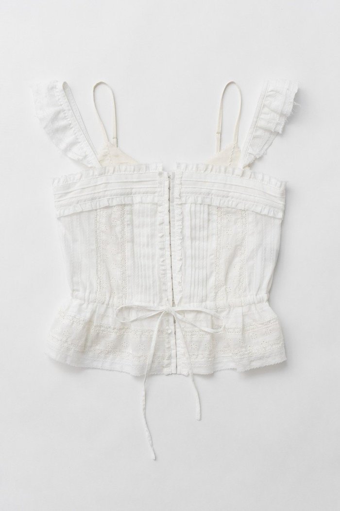 【プランク プロジェクト/PRANK PROJECT】のコットンレースビスチェ / Cotton Lace Bustier インテリア・キッズ・メンズ・レディースファッション・服の通販 founy(ファニー) https://founy.com/ ファッション Fashion レディースファッション Fashion for Women トップス・カットソー Cut & Sew Tops キャミソール&ノースリーブ Camisoles & Sleeveless Tops シャツ・ブラウス・オフィスカジュアル Elegant Blouses & Button-Ups ロングTシャツ・Tシャツ Longline T-Shirts & Tees カットソー・ベーシックTシャツ Cut-and-Sewn Tops / Stretch Tees & Basics ビスチェ Bustiers & Corset Tops / Layered Bustier Style カーゴパンツ Cargo Pants, Utility Pants キャミソール Camisole, Spaghetti Strap Top セットアップ Set-Up, Coordinated Outfit タンク Tank Top, Sleeveless Top デニム Denim, Jeans Material ビスチェ Bustier, Corset Top フロント Front, Front Design ボトム Bottoms, Lower Wear モダン Modern, Contemporary レース Lace, Lace Fabric 今季 This Season, Current Season |ID: prp329100004874566 ipo3291000000036358784