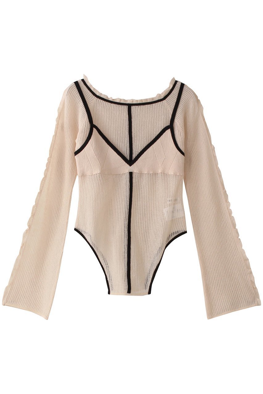 【プランク プロジェクト/PRANK PROJECT】のレイヤードフリルニットトップス / Layered Frill Knit Top インテリア・キッズ・メンズ・レディースファッション・服の通販 founy(ファニー) 　ファッション　Fashion　レディースファッション　Fashion for Women　トップス・カットソー　Cut & Sew Tops　ニット　Knit Tops & Sweaters　キャミソール&ノースリーブ　Camisoles & Sleeveless Tops　シャツ・ブラウス・オフィスカジュアル　Elegant Blouses & Button-Ups　ロングTシャツ・Tシャツ　Longline T-Shirts & Tees　カットソー・ベーシックTシャツ　Cut-and-Sewn Tops / Stretch Tees & Basics　キャミソール　Camisole, Spaghetti Strap Top　スーツ　Suit, Formalwear　タンク　Tank Top, Sleeveless Top　デコルテ　Décolleté, Neckline　ドッキング　Docking, Mixed Material　フリル　Frill, Ruffle　ボトム　Bottoms, Lower Wear　リネン　Linen, Linen Fabric　BGE(ベージュ)|ID: prp329100004874567 ipo3291000000036358794