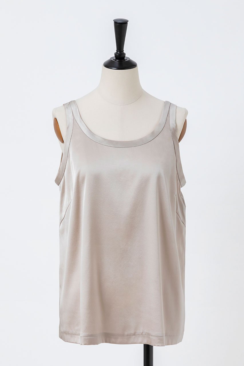 【オーヴィル/EAUVIRE】のウォッシャブルシルクタンクトップ インテリア・キッズ・メンズ・レディースファッション・服の通販 founy(ファニー) 　ファッション　Fashion　レディースファッション　Fashion for Women　トップス・カットソー　Cut & Sew Tops　キャミソール&ノースリーブ　Camisoles & Sleeveless Tops　シャツ・ブラウス・オフィスカジュアル　Elegant Blouses & Button-Ups　ロングTシャツ・Tシャツ　Longline T-Shirts & Tees　カットソー・ベーシックTシャツ　Cut-and-Sewn Tops / Stretch Tees & Basics　カットソー　Cut and Sewn Top　キャミソール　Camisole, Spaghetti Strap Top　シルク　Silk, 100% Silk　ストレッチ　Stretch, Stretchy Fabric　タンク　Tank Top, Sleeveless Top　グレージュ|ID: prp329100004874586 ipo3291000000036358937
