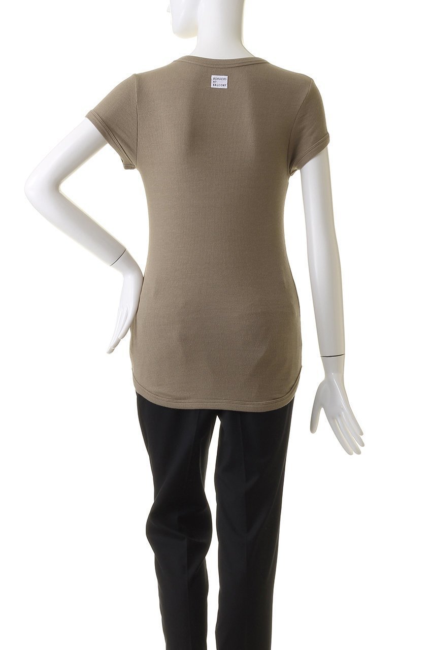 【ボーダーズ アット バルコニー/BORDERS at BALCONY】のリブTシャツ 人気、トレンドファッション・服の通販 founy(ファニー) 　ファッション　Fashion　レディースファッション　Fashion for Women　トップス・カットソー　Cut & Sew Tops　シャツ・ブラウス・オフィスカジュアル　Elegant Blouses & Button-Ups　ロングTシャツ・Tシャツ　Longline T-Shirts & Tees　カットソー・ベーシックTシャツ　Cut-and-Sewn Tops / Stretch Tees & Basics　なめらか　Smooth, Silky Texture　ショート　Short, Short Length　シルク　Silk, 100% Silk　スリーブ　Sleeve, Long Sleeve / Short Sleeve　ベーシック　Basic, Essential　other-4|ID: prp329100004874592 ipo3291000000036358990