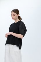 【ランバン オン ブルー/LANVIN en Bleu】の袖布帛コンビカットソー 人気、トレンドファッション・服の通販 founy(ファニー) ファッション Fashion レディースファッション Fashion for Women トップス・カットソー Cut & Sew Tops シャツ・ブラウス・オフィスカジュアル Elegant Blouses & Button-Ups ロングTシャツ・Tシャツ Longline T-Shirts & Tees カットソー・ベーシックTシャツ Cut-and-Sewn Tops / Stretch Tees & Basics カットソー Cut and Sewn Top コンビ Combo, Combination Style ショート Short, Short Length スリーブ Sleeve, Long Sleeve / Short Sleeve タフタ Taffeta, Structured Fabric ヴィンテージ Vintage Style エレガント 上品 Elegant thumbnail ブラック|ID: prp329100004874639 ipo3291000000036359336