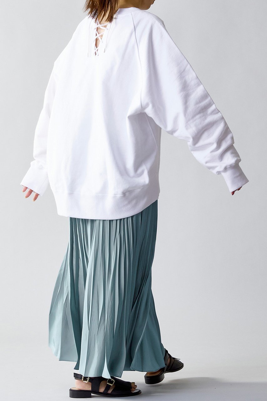 【プルミエ アロンディスモン/1er Arrondissement】の【SOLto】レースアップスウェット 人気、トレンドファッション・服の通販 founy(ファニー) 　ファッション　Fashion　レディースファッション　Fashion for Women　トップス・カットソー　Cut & Sew Tops　シャツ・ブラウス・オフィスカジュアル　Elegant Blouses & Button-Ups　レディースパーカー・カジュアルフーディー　Casual Hoodies & Sweatshirts　ロングTシャツ・Tシャツ　Longline T-Shirts & Tees　スウェット・クルーネックトップス　Sweatshirts & Crewnecks / Relaxed Fit Sweat Tops　カットソー・ベーシックTシャツ　Cut-and-Sewn Tops / Stretch Tees & Basics　レース　Lace, Lace Fabric　other-8|ID: prp329100004874643 ipo3291000000036359367