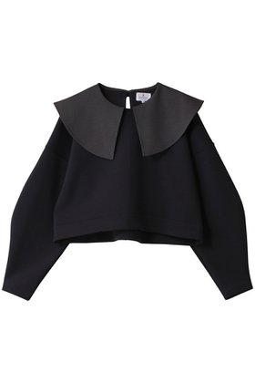 【ランバン オン ブルー/LANVIN en Bleu】 ビックカラークロップドカットソー人気、トレンドファッション・服の通販 founy(ファニー) ファッション Fashion レディースファッション Fashion for Women トップス・カットソー Cut & Sew Tops シャツ・ブラウス・オフィスカジュアル Elegant Blouses & Button-Ups ロングTシャツ・Tシャツ Longline T-Shirts & Tees カットソー・ベーシックTシャツ Cut-and-Sewn Tops / Stretch Tees & Basics カットソー Cut and Sewn Top クロップド Cropped, Short Length スリット Slit, Slit Detail スリーブ Sleeve, Long Sleeve / Short Sleeve トレンド Trend, Trending Now リボン Ribbon, Bow ロング Long, Long-Length |ID:prp329100004874669