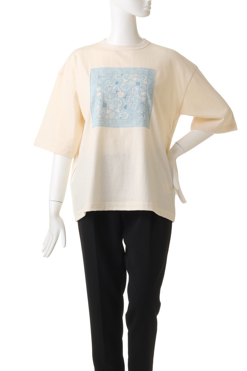 【プリスティン/PRISTINE】のRe-COTTONバンダナTシャツ 人気、トレンドファッション・服の通販 founy(ファニー) 　ファッション　Fashion　レディースファッション　Fashion for Women　トップス・カットソー　Cut & Sew Tops　シャツ・ブラウス・オフィスカジュアル　Elegant Blouses & Button-Ups　ロングTシャツ・Tシャツ　Longline T-Shirts & Tees　カットソー・ベーシックTシャツ　Cut-and-Sewn Tops / Stretch Tees & Basics　ショート　Short, Short Length　スリーブ　Sleeve, Long Sleeve / Short Sleeve　デニム　Denim, Jeans Material　ハーフ　Half, Half-Length　バンダナ　Bandana, Head Scarf　other-2|ID: prp329100004874686 ipo3291000000036359675