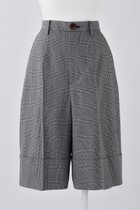 【エンフォルド/ENFOLD】のWOグレンチェック ロールアップハーフ TR/トラウザー・パンツ ブラック|ID: prp329100004874715 ipo3291000000036359896