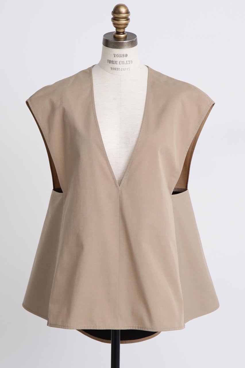 【ヒューエルミュージアム/hueLe Museum】の【STUMBLY】Back Peplum Gilet Blouse 人気、トレンドファッション・服の通販 founy(ファニー) 　ファッション　Fashion　レディースファッション　Fashion for Women　アウター　Coat / Outerwear Collection　トップス・カットソー　Cut & Sew Tops　キャミソール&ノースリーブ　Camisoles & Sleeveless Tops　シャツ・ブラウス・オフィスカジュアル　Elegant Blouses & Button-Ups　ベスト&ジレ / 重ね着スタイル　Vests & Gilets　ノースリーブ　Sleeveless, No-Sleeve　フロント　Front, Front Design　ペプラム　Peplum, Flared Hem　切替　Switching, Contrast Panel　定番　Standard, Basic Item　other-2|ID: prp329100004874786 ipo3291000000036360392