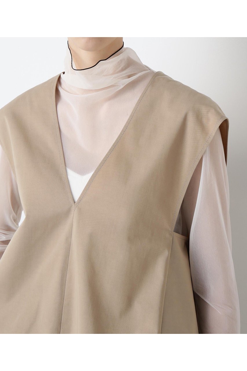 【ヒューエルミュージアム/hueLe Museum】の【STUMBLY】Back Peplum Gilet Blouse 人気、トレンドファッション・服の通販 founy(ファニー) 　ファッション　Fashion　レディースファッション　Fashion for Women　アウター　Coat / Outerwear Collection　トップス・カットソー　Cut & Sew Tops　キャミソール&ノースリーブ　Camisoles & Sleeveless Tops　シャツ・ブラウス・オフィスカジュアル　Elegant Blouses & Button-Ups　ベスト&ジレ / 重ね着スタイル　Vests & Gilets　ノースリーブ　Sleeveless, No-Sleeve　フロント　Front, Front Design　ペプラム　Peplum, Flared Hem　切替　Switching, Contrast Panel　定番　Standard, Basic Item　other-7|ID: prp329100004874786 ipo3291000000036360397