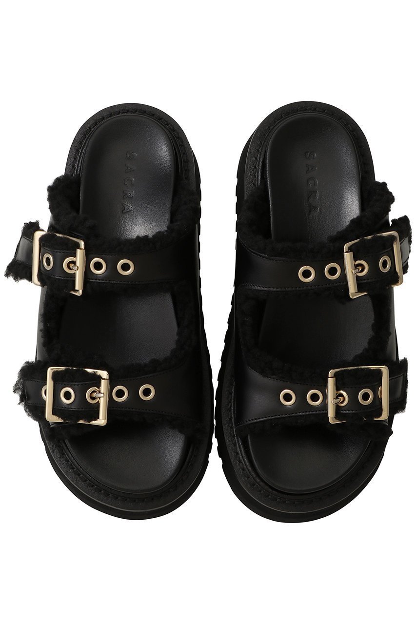 【サクラ/SACRA】のプードルファーバックルサンダル 人気、トレンドファッション・服の通販 founy(ファニー) 　ファッション　Fashion　レディースファッション　Fashion for Women　バッグ　Bags　クッション　Cushion, Throw Pillow　コンビ　Combo, Combination Style　サンダル　Sandals, Summer Shoes　ソックス　Socks, Hosiery　ライニング　Inner Lining, Inner Fabric, Lined　リアル　Real, Realistic　秋　Autumn　other-4|ID: prp329100004874814 ipo3291000000036360621