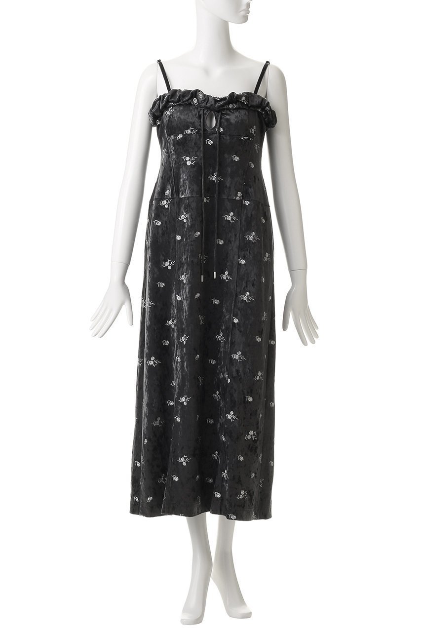 【メゾンスペシャル/MAISON SPECIAL】のFlower Embroidery Velour Camisole Dress/フラワーエンブロイダリーベロアキャミワンピース 人気、トレンドファッション・服の通販 founy(ファニー) 　ファッション　Fashion　レディースファッション　Fashion for Women　ワンピース　Dresses　フォーマル・パーティードレス・結婚式用ドレス　Elegant & Casual Dresses　キャミソールワンピース　Camisole Dresses　チュニック　Tunic Tops & Dresses　おすすめ　Recommended / Our Picks　キャミワンピース　Cami Dress, Slip Dress　シルバー　Silver, Metallic Silver　ジャケット　Jacket, Outerwear　ストレッチ　Stretch, Stretchy Fabric　チュニック　Tunic, Long Top　フィット　Fit, Slim Fit　フェミニン　Feminine, Girly　フリル　Frill, Ruffle　ベロア　Velour, Soft Velvet　ライダース　Riders　ラップ　Wrap, Wrap Design　ロング　Long, Long-Length　A/W・秋冬　Autumn/Winter　other-2|ID: prp329100004874825 ipo3291000000036360706