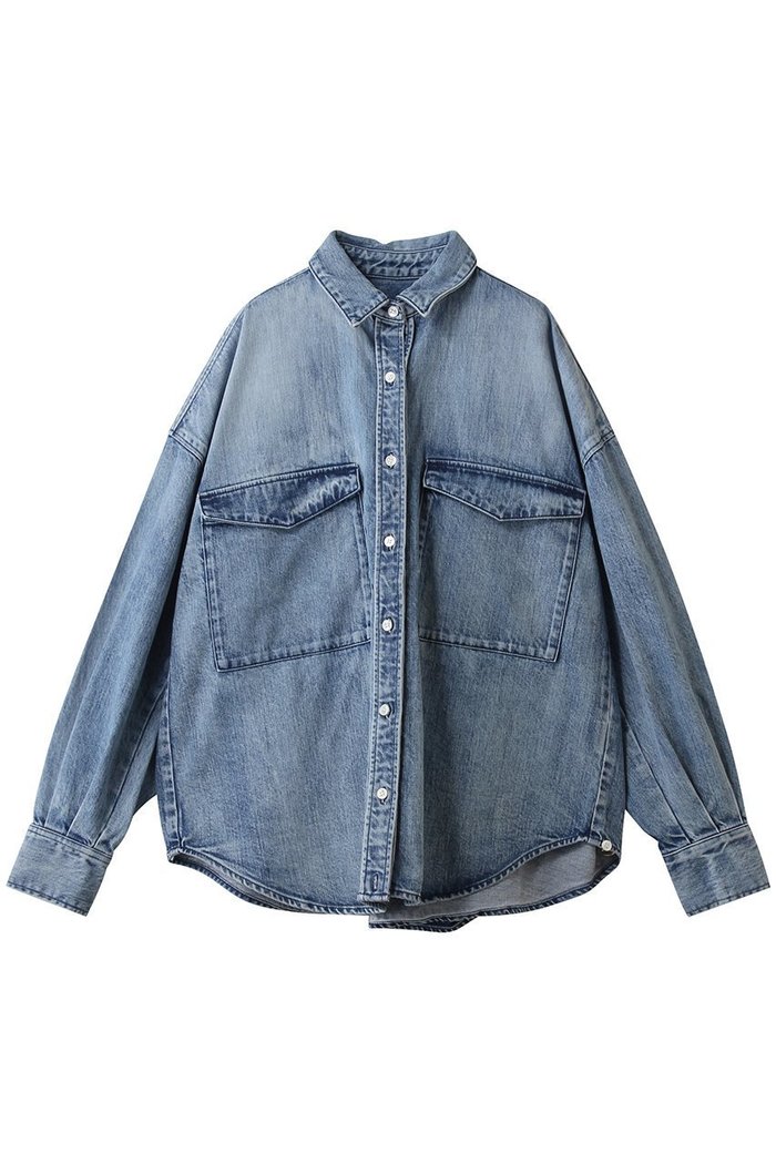 【サードマガジン/THIRD MAGAZINE】のデニム2WAYボクシーシャツ インテリア・キッズ・メンズ・レディースファッション・服の通販 founy(ファニー) https://founy.com/ ファッション Fashion レディースファッション Fashion for Women トップス・カットソー Cut & Sew Tops シャツ・ブラウス・オフィスカジュアル Elegant Blouses & Button-Ups スリーブ Sleeve, Long Sleeve / Short Sleeve デニム Denim, Jeans Material ブリーチ Bleach, Washed Finish ロング Long, Long-Length |ID: prp329100004874826 ipo3291000000036360713