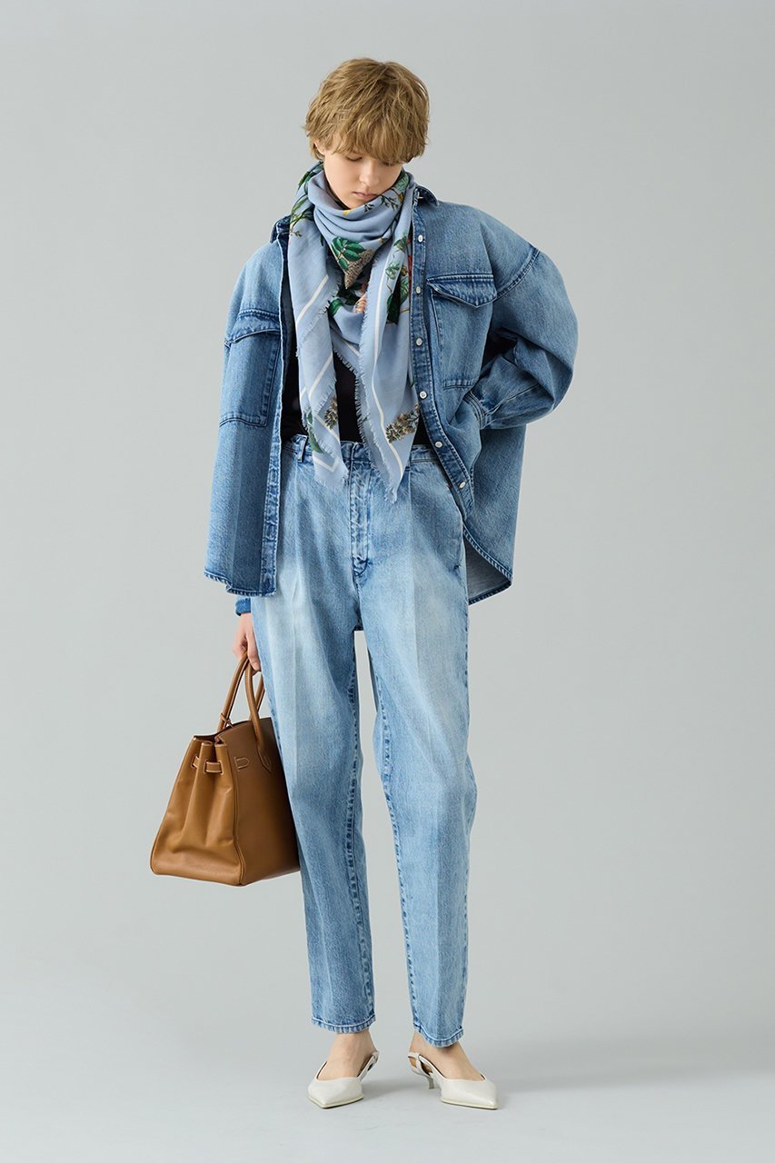 【サードマガジン/THIRD MAGAZINE】のデニム2WAYボクシーシャツ 人気、トレンドファッション・服の通販 founy(ファニー) 　ファッション　Fashion　レディースファッション　Fashion for Women　トップス・カットソー　Cut & Sew Tops　シャツ・ブラウス・オフィスカジュアル　Elegant Blouses & Button-Ups　スリーブ　Sleeve, Long Sleeve / Short Sleeve　デニム　Denim, Jeans Material　ブリーチ　Bleach, Washed Finish　ロング　Long, Long-Length　other-7|ID: prp329100004874826 ipo3291000000036360720