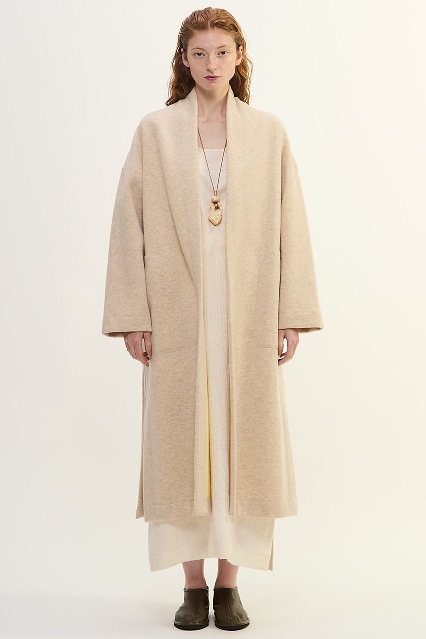【プレインピープル/PLAIN PEOPLE】のカシミヤフリースコート インテリア・キッズ・メンズ・レディースファッション・服の通販 founy(ファウニー) 　ファッション　Fashion　レディースファッション　Fashion for Women　アウター　Coat / Outerwear Collection　コート・ロングコート・ピーコート　Long Coats, Peacoats & More　なめらか　Smooth, Silky Texture　ガウン　Gown, Robe　ストール　Stole, Wrap　スリット　Slit, Slit Detail　タートル　Turtleneck, Turtle Collar　ロング　Long, Long-Length　ライトベージュ|ID: prp329100004874879 ipo3291000000036801928