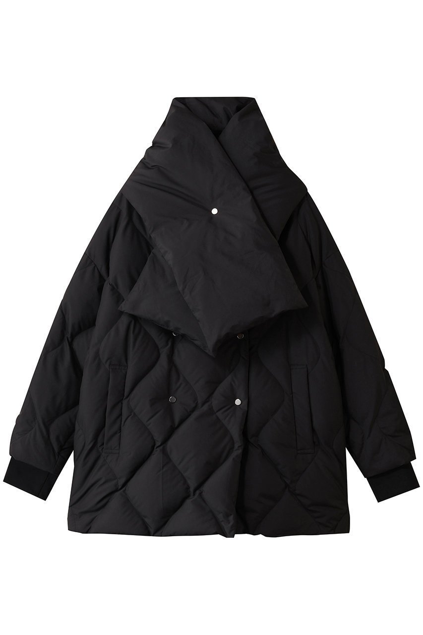 【リムアーク/RIM.ARK】のDouble breasted stole down CT/コート インテリア・キッズ・メンズ・レディースファッション・服の通販 founy(ファウニー) 　ファッション　Fashion　レディースファッション　Fashion for Women　アウター　Coat / Outerwear Collection　コート・ロングコート・ピーコート　Long Coats, Peacoats & More　おすすめ　Recommended / Our Picks　コンパクト　Compact, Small Size　ストール　Stole, Wrap　ダウン　Down, Puffer　バランス　Balance, Style Balance　モダン　Modern, Contemporary　人気　Popular, Best Seller　ブラック|ID: prp329100004874884 ipo3291000000036361182