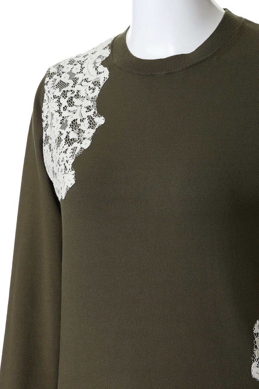 【ベイジ,/BEIGE,】のWILLOW / アシンメトリーレースクルーネックニット/ 人気、トレンドファッション・服の通販 founy(ファニー) 　ファッション　Fashion　レディースファッション　Fashion for Women　トップス・カットソー　Cut & Sew Tops　ニット　Knit Tops & Sweaters　カジュアルプルオーバー・ニットトップス　Pullovers & Knit Tops / Casual Pullovers　カッティング　Cutting Detail　ストレッチ　Stretch, Stretchy Fabric　レース　Lace, Lace Fabric　エレガント 上品　Elegant　定番　Standard, Basic Item　other-5|ID: prp329100004874919 ipo3291000000036361477