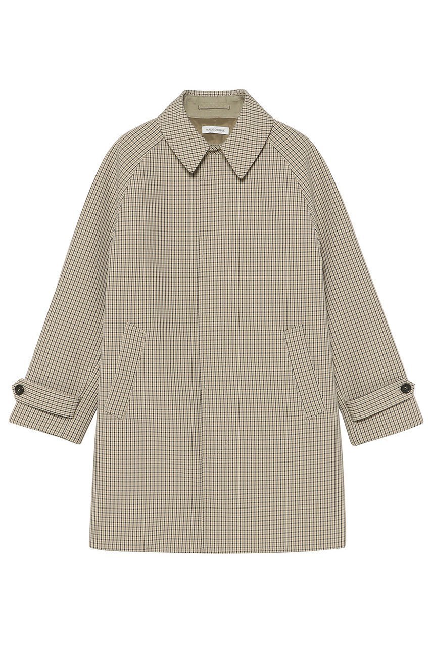 【マディソンブルー/MADISONBLUE】のBALCOLLAR COAT バルカラーコート 大人の最旬トレンドファッション＆コーディネート founy(ファウニー) 　ファッション　Fashion　レディースファッション　Fashion for Women　アウター　Coat / Outerwear Collection　コート・ロングコート・ピーコート　Long Coats, Peacoats & More　クラシック　Classic, Timeless Style　チェック　Check, Plaid, Tartan　ボンディング　Bonding, Bonded Fabric　ミリタリー　Military, Army Style　ロング　Long, Long-Length　 other-1|ID: prp329100004874947 ipo3291000000036546391