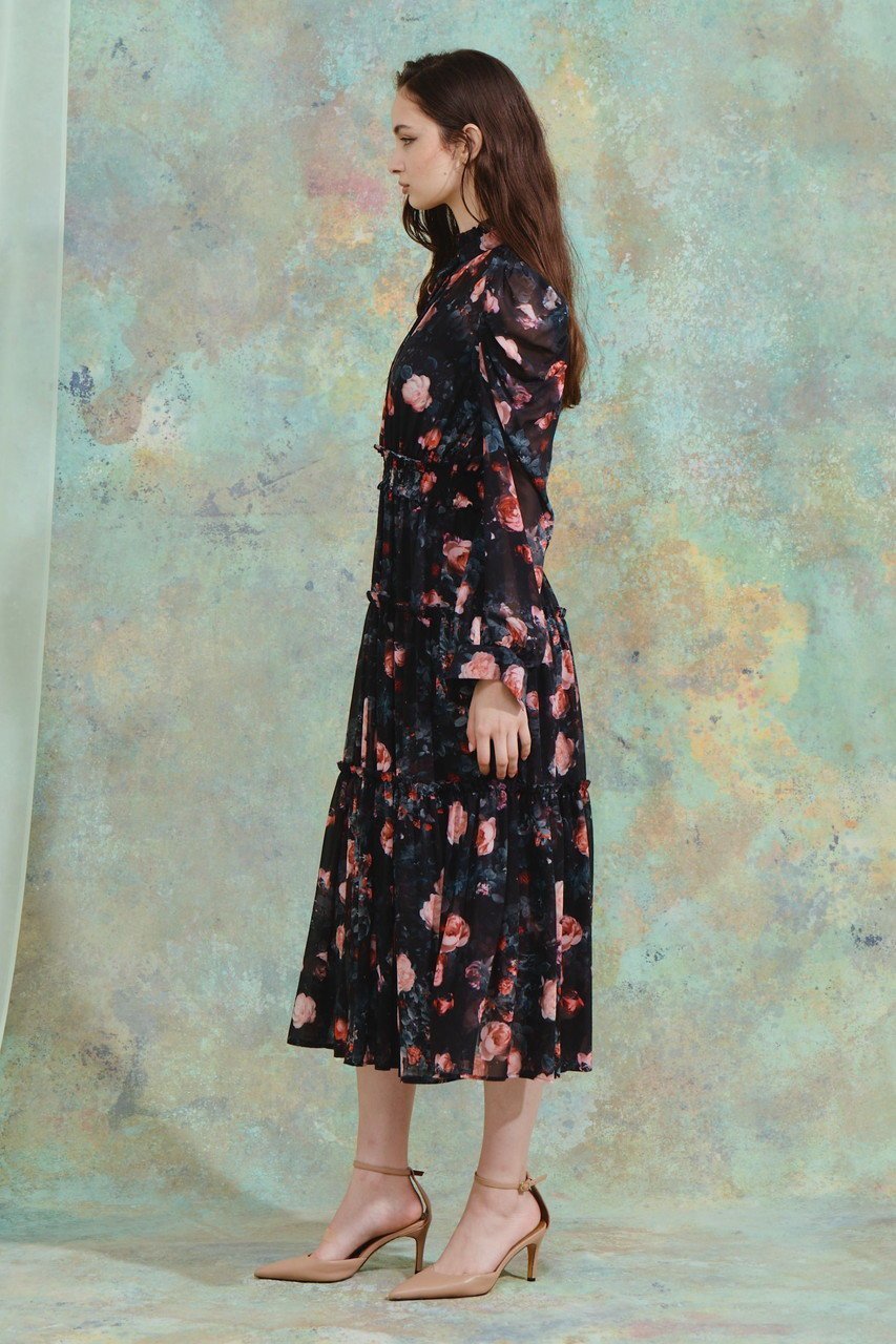 【コルコバード/CORCOVADO】のローザシフォンドレス 人気、トレンドファッション・服の通販 founy(ファニー) 　ファッション　Fashion　レディースファッション　Fashion for Women　ワンピース　Dresses　フォーマル・パーティードレス・結婚式用ドレス　Elegant & Casual Dresses　チュニック　Tunic Tops & Dresses　シフォン　Chiffon, Lightweight Fabric　チュニック　Tunic, Long Top　ドレス　Dress, One-Piece　プリント　Print, Printed Pattern　ローズ　Rose, Rose Motif　other-6|ID: prp329100004874951 ipo3291000000036361750