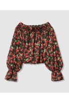 【アルアバイル/allureville】の【LOULOU WILLOUGHBY】LISAチェリープリントオフショルブラウス 人気、トレンドファッション・服の通販 founy(ファニー) ファッション Fashion レディースファッション Fashion for Women トップス・カットソー Cut & Sew Tops シャツ・ブラウス・オフィスカジュアル Elegant Blouses & Button-Ups なめらか Smooth, Silky Texture サテン Satin, Glossy Fabric ジョーゼット Georgette, Semi-Sheer Fabric スリーブ Sleeve, Long Sleeve / Short Sleeve チェリー Cherry, Cherry Pattern プリント Print, Printed Pattern ロング Long, Long-Length thumbnail ブラック|ID: prp329100004874971 ipo3291000000036361894