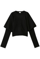 【マノフ/MANOF】のPUFFY SLEEVE KNIT 大人の最旬トレンドファッション＆コーディネート founy(ファウニー) ファッション Fashion レディースファッション Fashion for Women トップス・カットソー Cut & Sew Tops ニット Knit Tops & Sweaters カジュアルプルオーバー・ニットトップス Pullovers & Knit Tops / Casual Pullovers スリーブ Sleeve, Long Sleeve / Short Sleeve チュール Tulip, Tulip Motif thumbnail BLACK|ID: prp329100004874974 ipo3291000000036518666