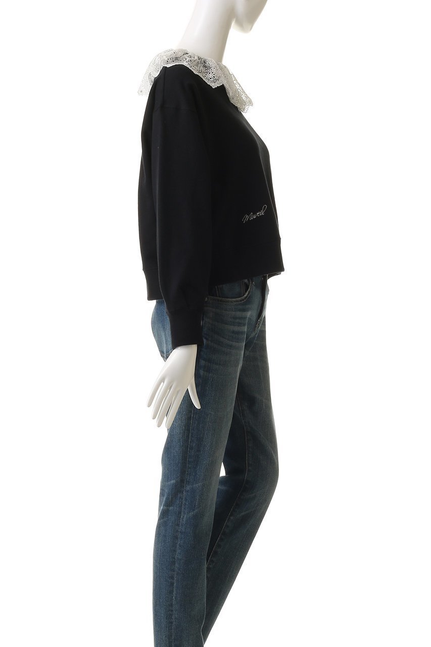 【ミュベール/MUVEIL】のレース襟付きスウェットプルオーバー 人気、トレンドファッション・服の通販 founy(ファニー) 　ファッション　Fashion　レディースファッション　Fashion for Women　トップス・カットソー　Cut & Sew Tops　シャツ・ブラウス・オフィスカジュアル　Elegant Blouses & Button-Ups　レディースパーカー・カジュアルフーディー　Casual Hoodies & Sweatshirts　ロングTシャツ・Tシャツ　Longline T-Shirts & Tees　カジュアルプルオーバー・ニットトップス　Pullovers & Knit Tops / Casual Pullovers　スウェット・クルーネックトップス　Sweatshirts & Crewnecks / Relaxed Fit Sweat Tops　カットソー・ベーシックTシャツ　Cut-and-Sewn Tops / Stretch Tees & Basics　コンパクト　Compact, Small Size　ショルダー　Shoulder, Shoulder Strap　ドロップ　Drop Shoulder, Dropped Style　フェミニン　Feminine, Girly　モダン　Modern, Contemporary　ループ　Loop, Loop Knit　レース　Lace, Lace Fabric　ワイド　Wide, Wide Fit　再入荷　Restock / Back in Stock　other-3|ID: prp329100004875001 ipo3291000000036362143