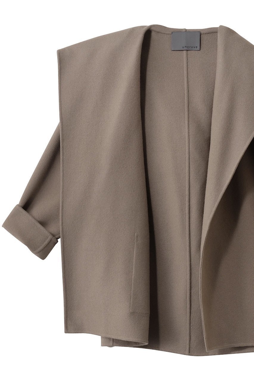 【アンクレイヴ/uncrave】のメルトンリバー フーデットコート 人気、トレンドファッション・服の通販 founy(ファニー) 　ファッション　Fashion　レディースファッション　Fashion for Women　アウター　Coat / Outerwear Collection　コート・ロングコート・ピーコート　Long Coats, Peacoats & More　ショート　Short, Short Length　ミドル　Middle Length, Mid Height　メルトン　Melton, Heavy Wool　エレガント 上品　Elegant　other-6|ID: prp329100004875002 ipo3291000000036362156