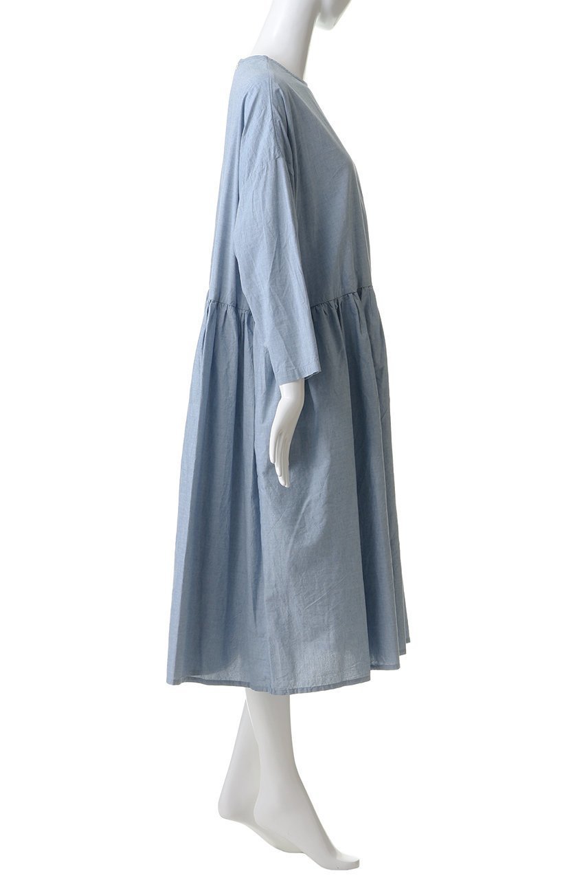 【ミディウミ/MidiUmi】のchambray gather OP ワンピース 人気、トレンドファッション・服の通販 founy(ファニー) 　ファッション　Fashion　レディースファッション　Fashion for Women　ワンピース　Dresses　チュニック　Tunic Tops & Dresses　ギャザー　Gathered, Ruffled　シンプル　Simple, Minimal　チュニック　Tunic, Long Top　リラックス　Relax, Relaxed Fit　ロング　Long, Long-Length　エレガント 上品　Elegant　夏　Summer　春　Spring　S/S・春夏　SS, Spring/Summer, Warm Season　other-3|ID: prp329100004875014 ipo3291000000036362259