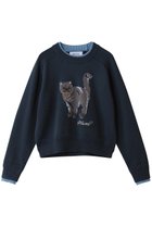 【ミュベール/MUVEIL】のネコプルオーバー 人気、トレンドファッション・服の通販 founy(ファニー) ファッション Fashion レディースファッション Fashion for Women トップス・カットソー Cut & Sew Tops ニット Knit Tops & Sweaters カジュアルプルオーバー・ニットトップス Pullovers & Knit Tops / Casual Pullovers コレクション Collection, Seasonal Line コンパクト Compact, Small Size ネコ Cat, Feline Motif モチーフ Motif, Design Theme ワイド Wide, Wide Fit エレガント 上品 Elegant thumbnail ネイビー|ID: prp329100004875017 ipo3291000000036362281
