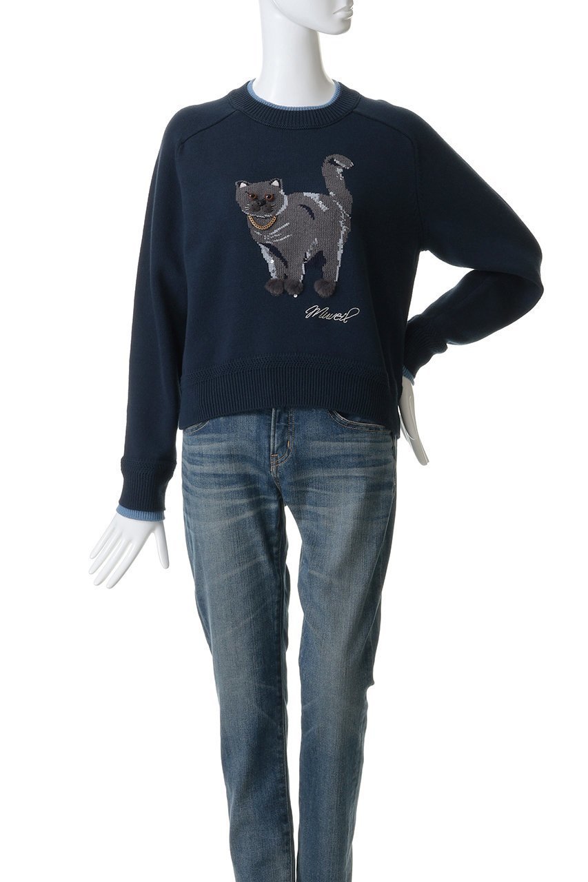 【ミュベール/MUVEIL】のネコプルオーバー 人気、トレンドファッション・服の通販 founy(ファニー) 　ファッション　Fashion　レディースファッション　Fashion for Women　トップス・カットソー　Cut & Sew Tops　ニット　Knit Tops & Sweaters　カジュアルプルオーバー・ニットトップス　Pullovers & Knit Tops / Casual Pullovers　コレクション　Collection, Seasonal Line　コンパクト　Compact, Small Size　ネコ　Cat, Feline Motif　モチーフ　Motif, Design Theme　ワイド　Wide, Wide Fit　エレガント 上品　Elegant　other-2|ID: prp329100004875017 ipo3291000000036362282