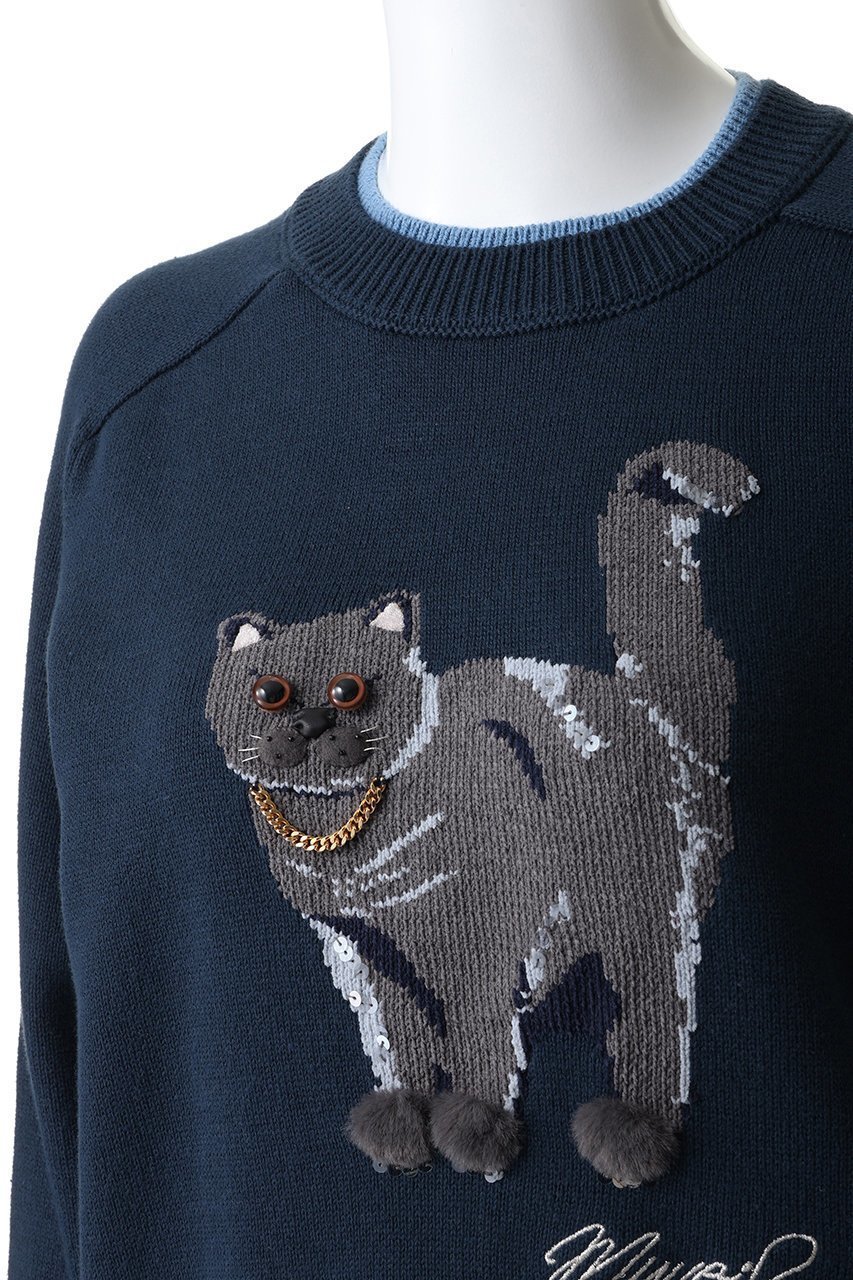 【ミュベール/MUVEIL】のネコプルオーバー 人気、トレンドファッション・服の通販 founy(ファニー) 　ファッション　Fashion　レディースファッション　Fashion for Women　トップス・カットソー　Cut & Sew Tops　ニット　Knit Tops & Sweaters　カジュアルプルオーバー・ニットトップス　Pullovers & Knit Tops / Casual Pullovers　コレクション　Collection, Seasonal Line　コンパクト　Compact, Small Size　ネコ　Cat, Feline Motif　モチーフ　Motif, Design Theme　ワイド　Wide, Wide Fit　エレガント 上品　Elegant　other-5|ID: prp329100004875017 ipo3291000000036362285