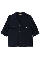 【エムダブリュー/MW】のトリアセテート(D) Vネック ハーフスリーブ ブラウス 人気、トレンドファッション・服の通販 founy(ファニー) ファッション Fashion レディースファッション Fashion for Women トップス・カットソー Cut & Sew Tops シャツ・ブラウス・オフィスカジュアル Elegant Blouses & Button-Ups Vネックトップス V-Neck Tops / V-Cut Neckline Shirts イレギュラー Irregular Design ギャザー Gathered, Ruffled ショート Short, Short Length スリーブ Sleeve, Long Sleeve / Short Sleeve ハーフ Half, Half-Length エレガント 上品 Elegant 定番 Standard, Basic Item thumbnail ダークネイビー|ID: prp329100004875120 ipo3291000000036362753