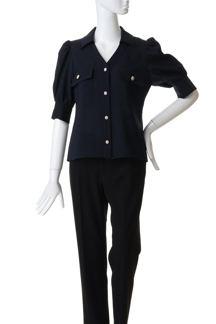 【エムダブリュー/MW】のトリアセテート(D) Vネック ハーフスリーブ ブラウス 人気、トレンドファッション・服の通販 founy(ファニー) ファッション Fashion レディースファッション Fashion for Women トップス・カットソー Cut & Sew Tops シャツ・ブラウス・オフィスカジュアル Elegant Blouses & Button-Ups Vネックトップス V-Neck Tops / V-Cut Neckline Shirts イレギュラー Irregular Design ギャザー Gathered, Ruffled ショート Short, Short Length スリーブ Sleeve, Long Sleeve / Short Sleeve ハーフ Half, Half-Length エレガント 上品 Elegant 定番 Standard, Basic Item other-2|ID: prp329100004875120 ipo3291000000036362754