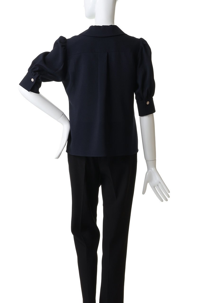 【エムダブリュー/MW】のトリアセテート(D) Vネック ハーフスリーブ ブラウス 人気、トレンドファッション・服の通販 founy(ファニー) ファッション Fashion レディースファッション Fashion for Women トップス・カットソー Cut & Sew Tops シャツ・ブラウス・オフィスカジュアル Elegant Blouses & Button-Ups Vネックトップス V-Neck Tops / V-Cut Neckline Shirts イレギュラー Irregular Design ギャザー Gathered, Ruffled ショート Short, Short Length スリーブ Sleeve, Long Sleeve / Short Sleeve ハーフ Half, Half-Length エレガント 上品 Elegant 定番 Standard, Basic Item other-4|ID: prp329100004875120 ipo3291000000036362756