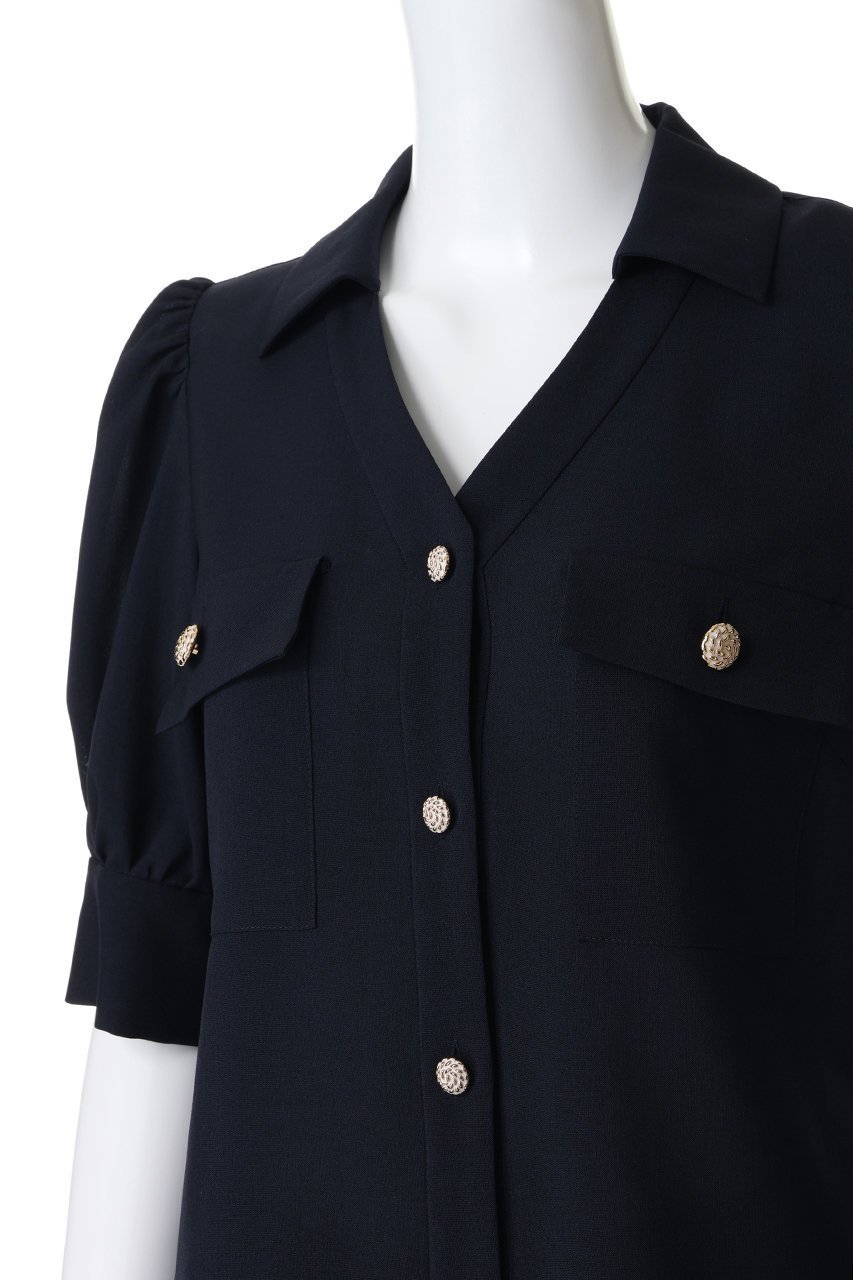 【エムダブリュー/MW】のトリアセテート(D) Vネック ハーフスリーブ ブラウス 人気、トレンドファッション・服の通販 founy(ファニー) ファッション Fashion レディースファッション Fashion for Women トップス・カットソー Cut & Sew Tops シャツ・ブラウス・オフィスカジュアル Elegant Blouses & Button-Ups Vネックトップス V-Neck Tops / V-Cut Neckline Shirts イレギュラー Irregular Design ギャザー Gathered, Ruffled ショート Short, Short Length スリーブ Sleeve, Long Sleeve / Short Sleeve ハーフ Half, Half-Length エレガント 上品 Elegant 定番 Standard, Basic Item other-5|ID: prp329100004875120 ipo3291000000036362757