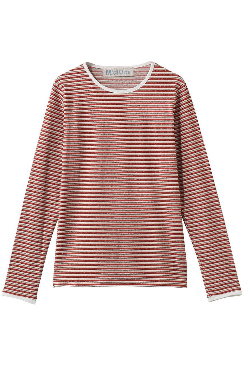 【ミディウミ/MidiUmi】のmulti BD PO L/S プルオーバー インテリア・キッズ・メンズ・レディースファッション・服の通販 founy(ファニー) 　ファッション　Fashion　レディースファッション　Fashion for Women　トップス・カットソー　Cut & Sew Tops　シャツ・ブラウス・オフィスカジュアル　Elegant Blouses & Button-Ups　ロングTシャツ・Tシャツ　Longline T-Shirts & Tees　カジュアルプルオーバー・ニットトップス　Pullovers & Knit Tops / Casual Pullovers　カットソー・ベーシックTシャツ　Cut-and-Sewn Tops / Stretch Tees & Basics　スリーブ　Sleeve, Long Sleeve / Short Sleeve　ボーダー　Border, Stripe　ロング　Long, Long-Length　定番　Standard, Basic Item　red|ID: prp329100004875134 ipo3291000000036362854