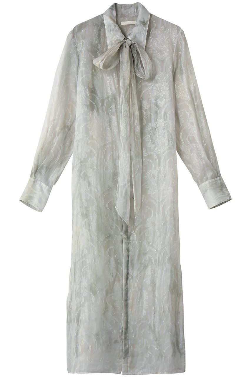 【カナコ サカイ/KANAKO SAKAI】のSHIBORI シアー ジャカード ロングシャツ 人気、トレンドファッション・服の通販 founy(ファニー) 　ファッション　Fashion　レディースファッション　Fashion for Women　ワンピース　Dresses　チュニック　Tunic Tops & Dresses　おすすめ　Recommended / Our Picks　インナー　Innerwear　キャミソール　Camisole, Spaghetti Strap Top　グラデーション　Gradient, Ombre　シアー　Sheer, See-Through　ジャカード／ジャガード　Jacquard, Woven Pattern　チュニック　Tunic, Long Top　リボン　Ribbon, Bow　ロング　Long, Long-Length　エレガント 上品　Elegant　 other-1|ID: prp329100004875162 ipo3291000000036363092