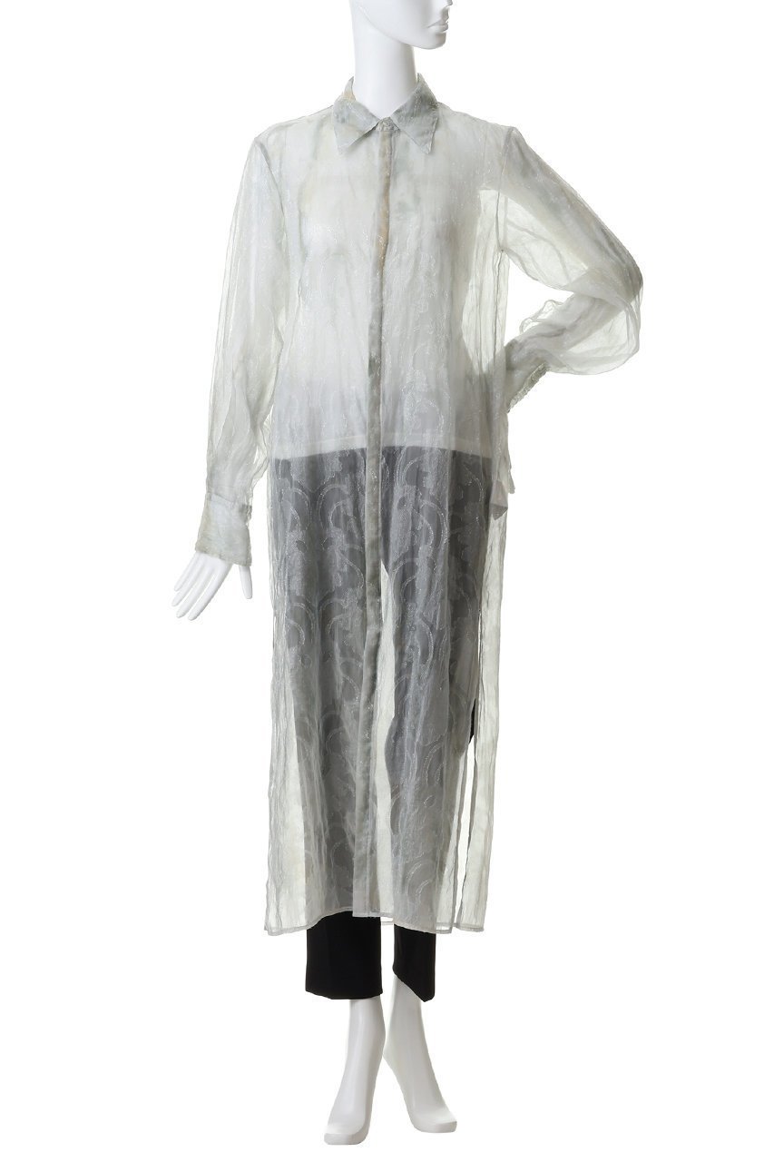 【カナコ サカイ/KANAKO SAKAI】のSHIBORI シアー ジャカード ロングシャツ 人気、トレンドファッション・服の通販 founy(ファニー) 　ファッション　Fashion　レディースファッション　Fashion for Women　ワンピース　Dresses　チュニック　Tunic Tops & Dresses　おすすめ　Recommended / Our Picks　インナー　Innerwear　キャミソール　Camisole, Spaghetti Strap Top　グラデーション　Gradient, Ombre　シアー　Sheer, See-Through　ジャカード／ジャガード　Jacquard, Woven Pattern　チュニック　Tunic, Long Top　リボン　Ribbon, Bow　ロング　Long, Long-Length　エレガント 上品　Elegant　other-6|ID: prp329100004875162 ipo3291000000036363098
